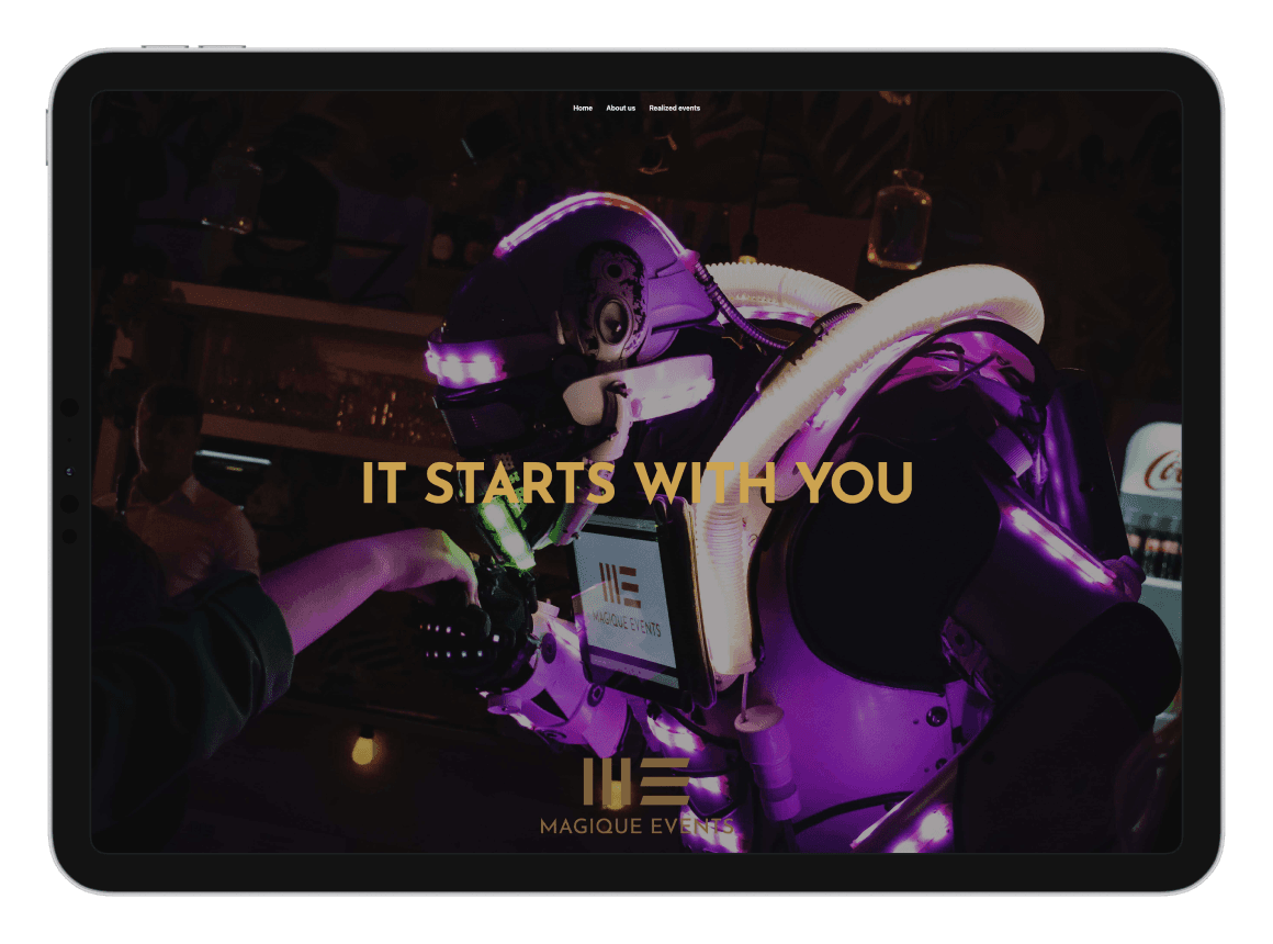 Een ambitieus initiatief dat tot doel had een gestroomlijnde en moderne website te ontwikkelen voor Magique Events, een bedrijf dat gespecialiseerd is in evenementenplanning. Het belangrijkste doel van dit project was het creëren van een online platform dat op professionele en creatieve wijze het unieke merk van Magique Events vertegenwoordigt.