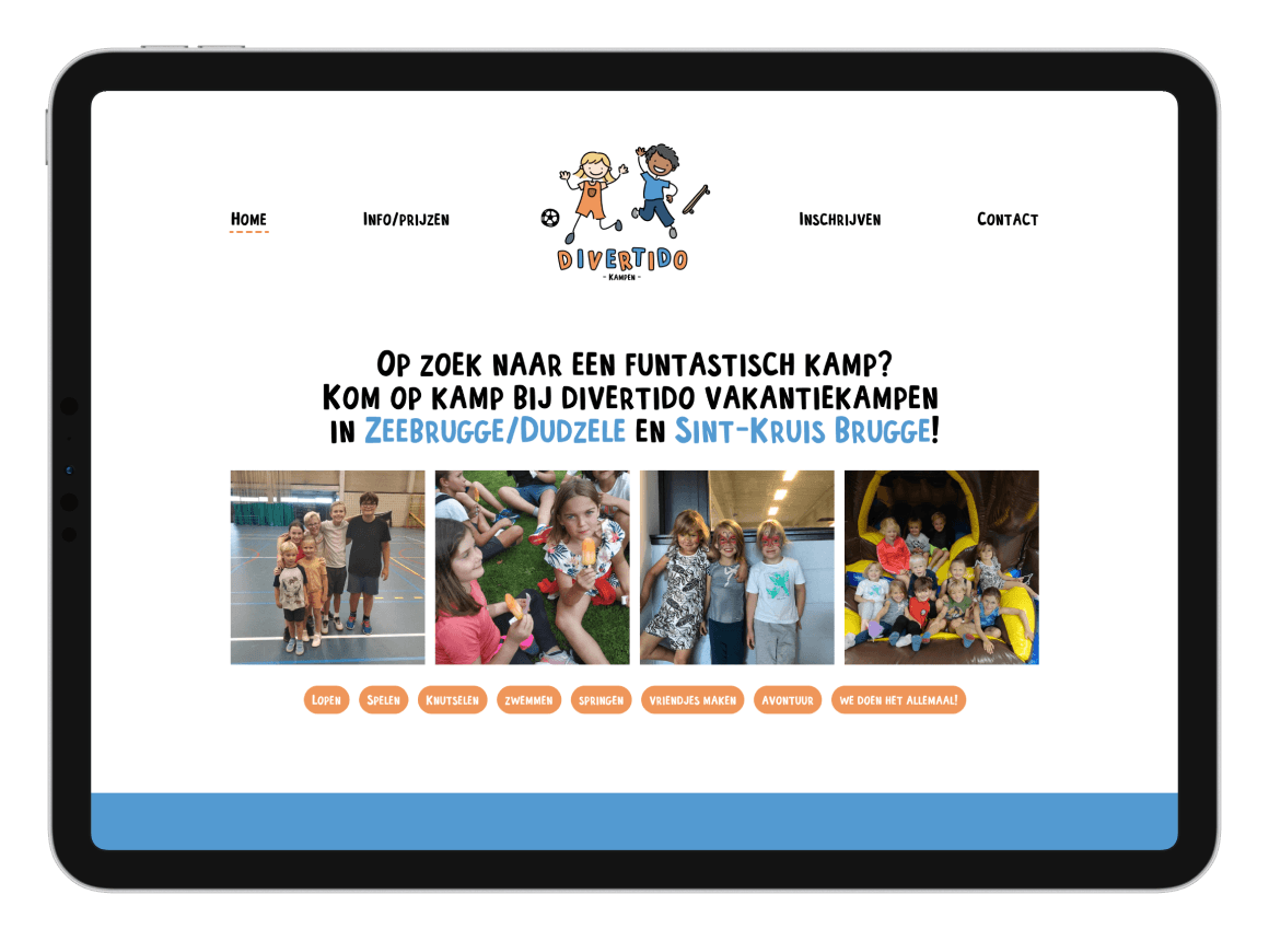 Digitalisering in Actie: Herontwerp van de Website van Divertido Kampen voor Verbeterde Betrokkenheid en Merkconsistentie.